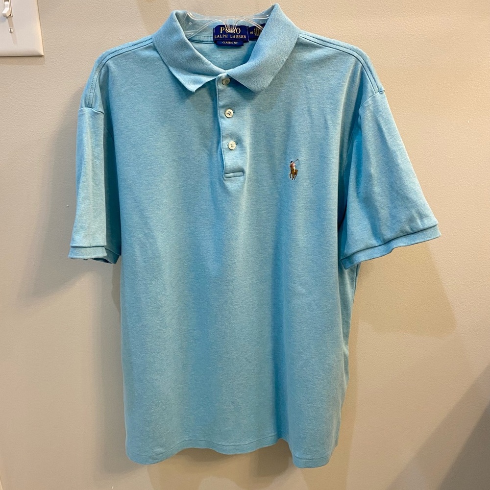 Ralph Lauren Polo Classic Fit Heathered Blue Polo M